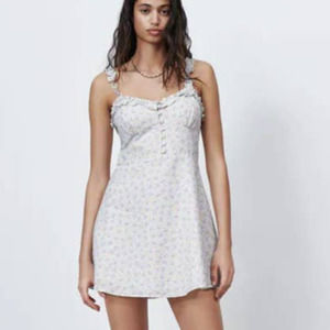ZARA Floral Print Short Sleeve Mini Dress